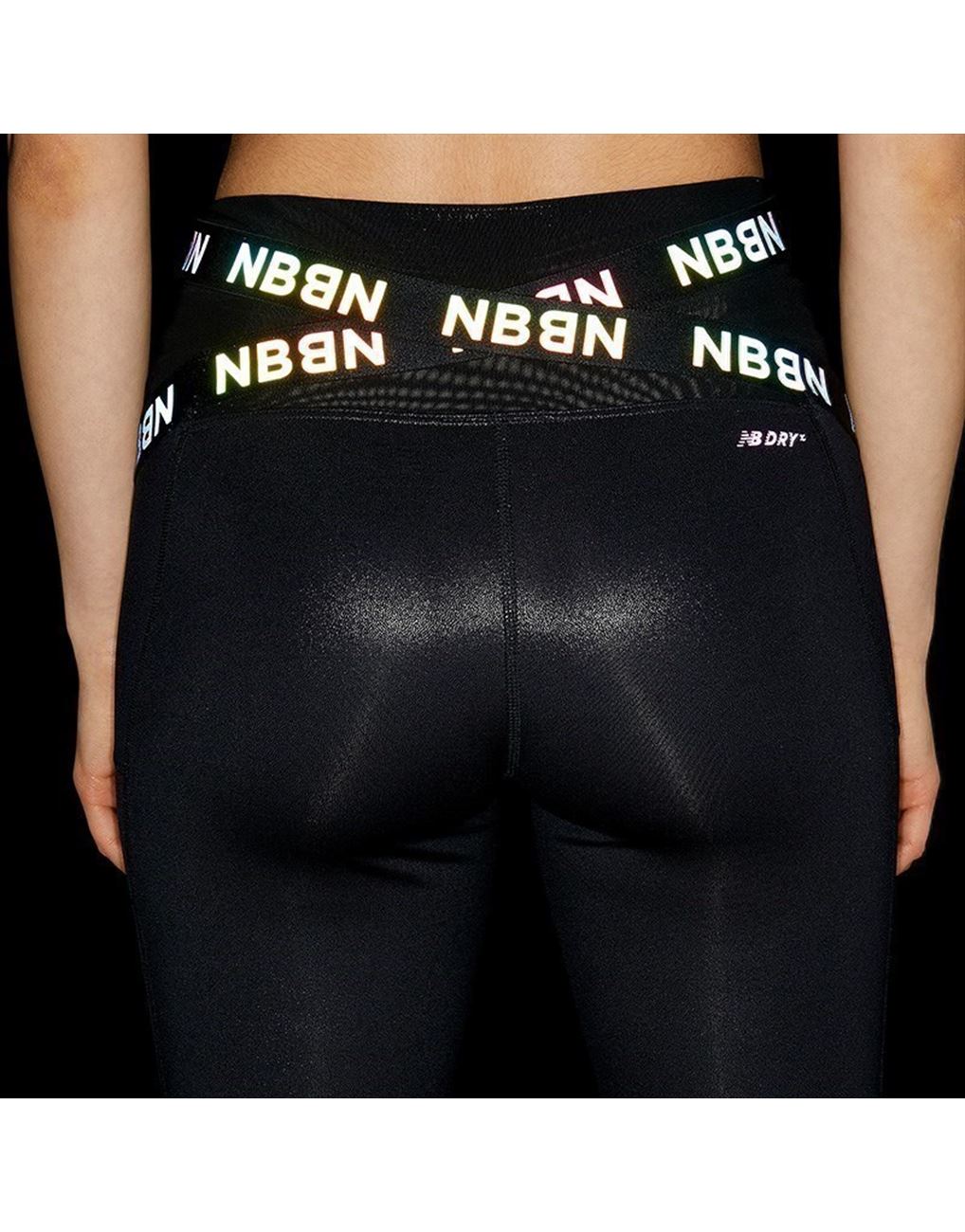 New Balance Women Legging Black White Spacedye XS Small Medium NB